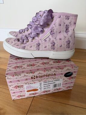 Superga Loveshackfancy Lavender Floral High-Top Sneakers